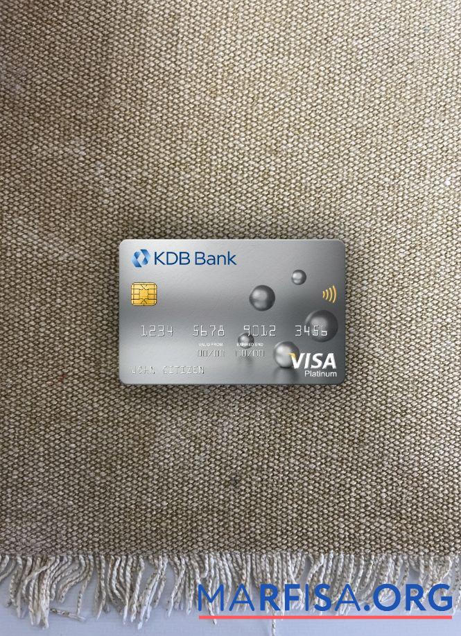 Blank South Korea KDB bank visa platinum card photolook front template